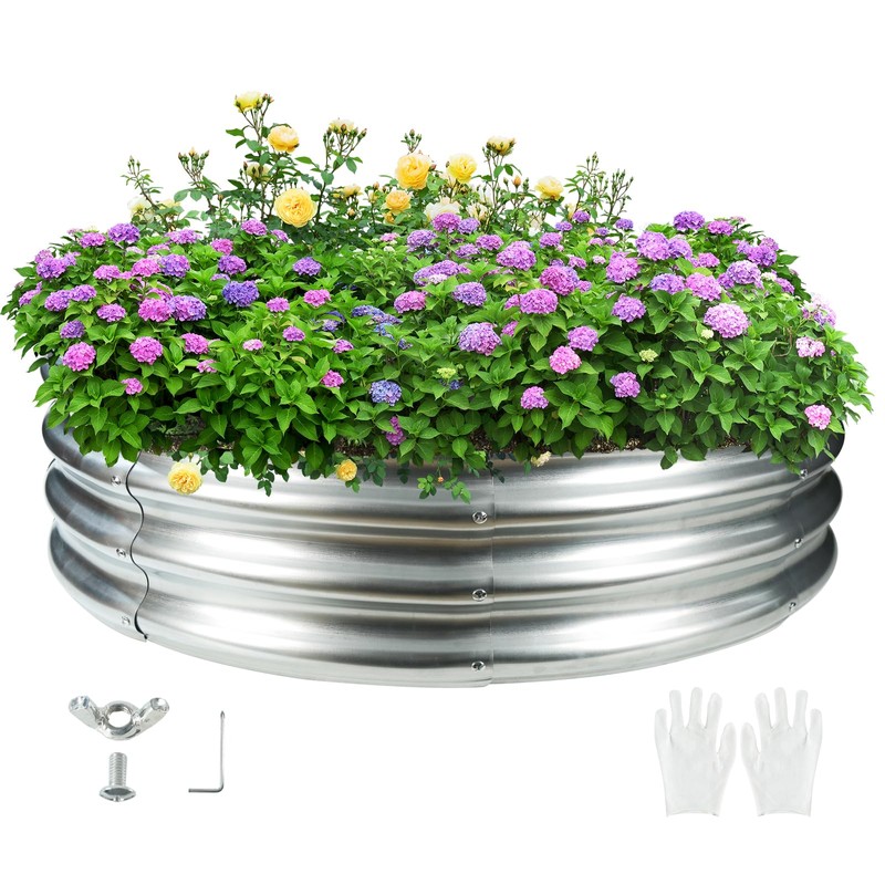 4FT Diameter Camp Fire Ring Pit, Large Round Galvanized Steel