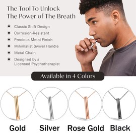 Breathing Necklace, 4PCS Anxiety Relief Necklace, Breathing Necklace with Resistance, Whistle Necklace for Women and Men Stress Relief Meditation and Yoga