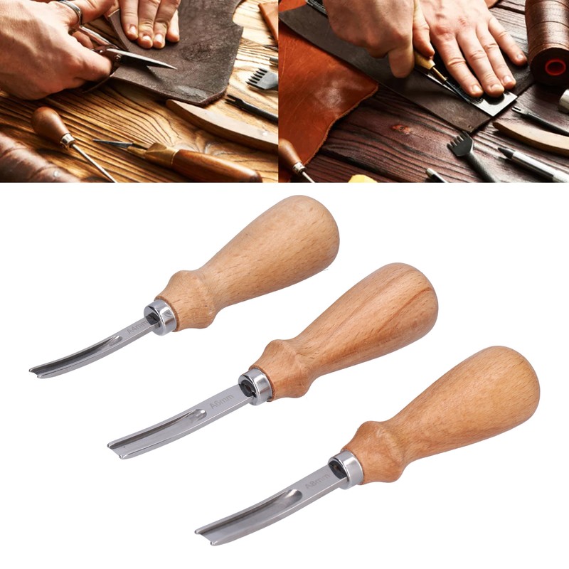 3Pcs Leather Edge Bevelers 4 6 8mm Stainless Steel Durable
