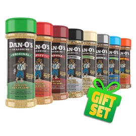 Dan-O's Seasoning - Great on Chicken, Meats, Rub - All-Purpose, All-natural, Sugar Free, 0 Calorie Seasoning & Spices for Smoking, Cooking & Grilling - (2.2 - 2.5 oz 8 Bottle Bundle) – Original, Spicy, Chipotle, Crunchy, Cheesoning, Preem-O, SEA-soning, Tac-O