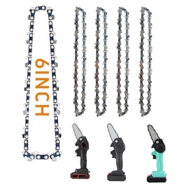 ROEOWENE 5 x Saw Chains 6 Inch Saw Chain Mini Chainsaw Chain 1/4 Inch Saw Chain 6 Inch 1/4 Mini Chainsaw Replacement Chain for Chainsaw Accessories Universal Chainsaw Chain Mini Chainsaw Chain for