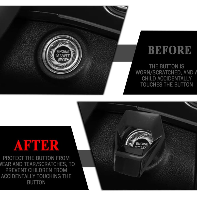 Car Engine Start/Stop Button Cover, Zinc Alloy Car Push Button