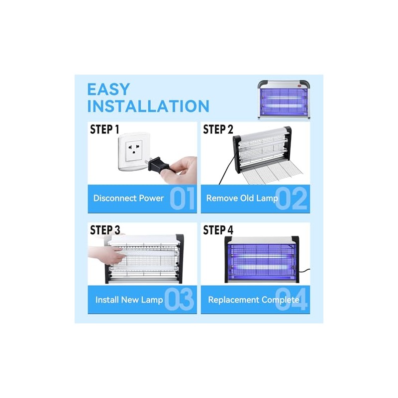 Qualirey 4 Pack 10W Bug Zapper Replacement Bulb T8 Light