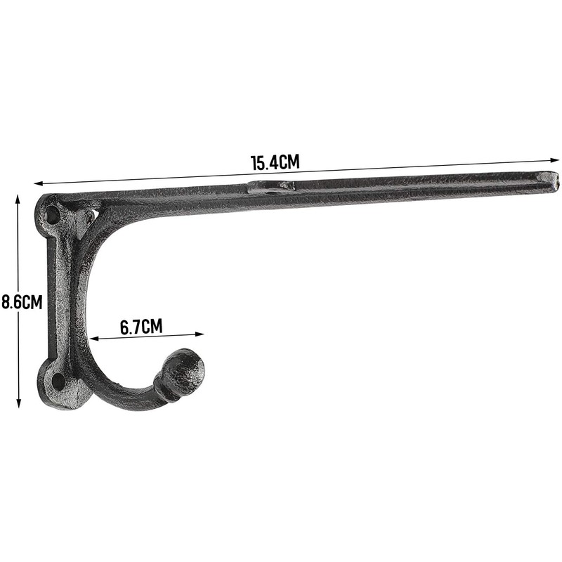 ChasBete Rustic Shelf Brackets & Supports, Black Shelf Bracket with