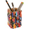Buzz Wooden PENCIL/PEN POT/TUB/DESK TIDY with Recycled Coloured Pencil Crayon Stubs