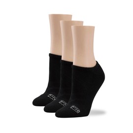 No Nonsense Women's ExpanTech Recycled Polyester No Show Socks, Black - 3 Pair Pack, 4-10