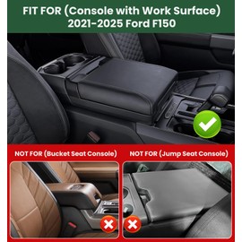 Center Console Cover for 2021-2025 Ford F150 Truck Interior Accessories, 2022-2025 F150 Lightning Armrest Middle Console Cover Anti-Scratch Protector Cushion Pad (Only for Work Surface Console)