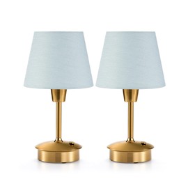 UMEXUS 2 Pack Small Cordless Table Lamp, 5200mAh Battery Operated Touch Lamps for Restaurant Dinner Table Rechargeable Dimmable Portable Night Light for Bedside Dining Room Patio Kitchen Outdoor