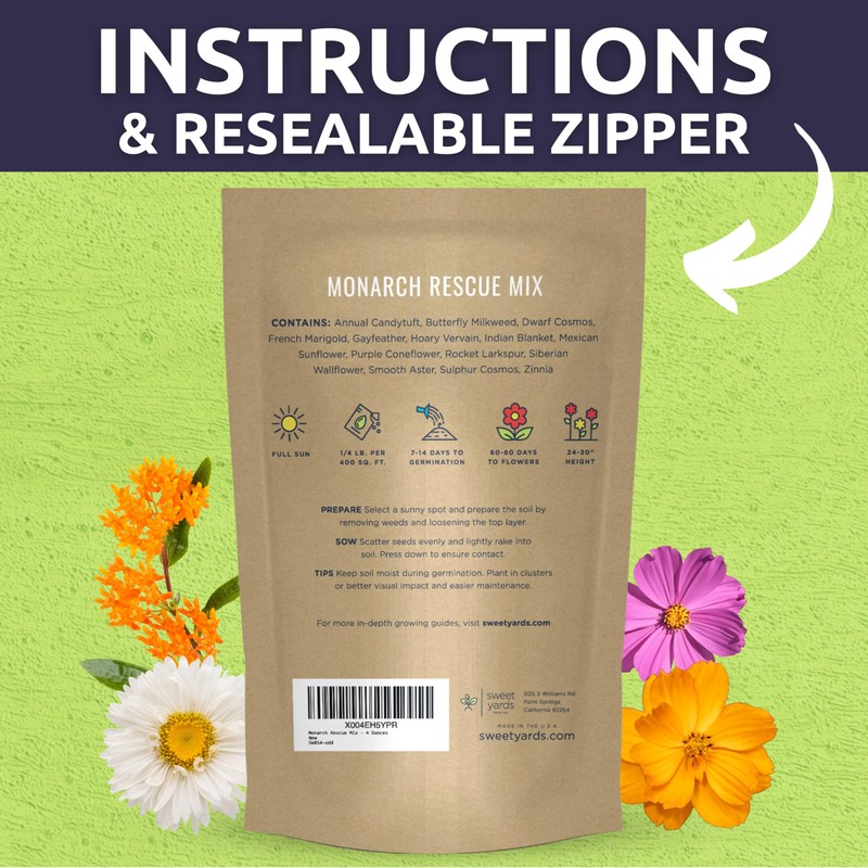 Monarch Butterfly Rescue Mix - Bulk 1/4 Pound Pouch -