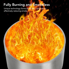 20.5" Smokeless Fire Pit with Air Switch, Wood Burning Portable Stainless Steel Outdoor Firepit with Removable Stand and Ash Pan,Ideal for Camping for Backyard Patio and Picnic， H: 11.5 in, 18.7 lbs