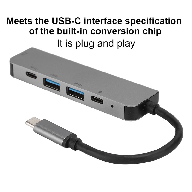 5in1 USBC to TypeC 3 USB 3.0 Hub HDMI Ethernet