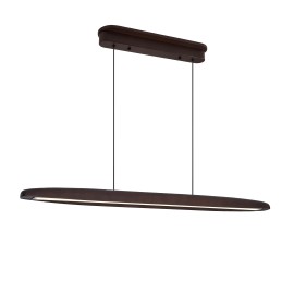 51" Wood Linear LED Pendant Light Dimmable 36W Walnut Dining Table Pool Table Kitchen Island FixtureShade color: Walnut wood color, Lamp Power(W): 36, Number of Lights: no bulbs, Product Size: 130*6*4.7cm