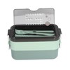 Lunch Box 2 Tier Stackable Container Folding Buckle Stainless Steel
