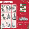 Joeyan Christmas Tree Window Clings Decoration, 9 Sheets Double-Sided Décor
