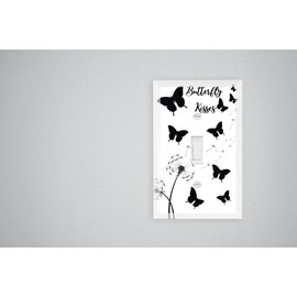 Create-A-Mural Black Butterfly Girls Light Switch Cover Plate Kids Decorative Nursery Teen Toddler Room Decor Bedroom Bathroom Playroom (Butterfly Kisses)