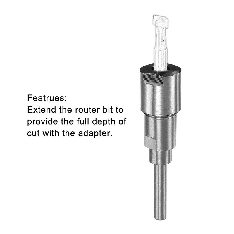 sourcing map Router Collet Extension Rod Converter Adapter 8mm to