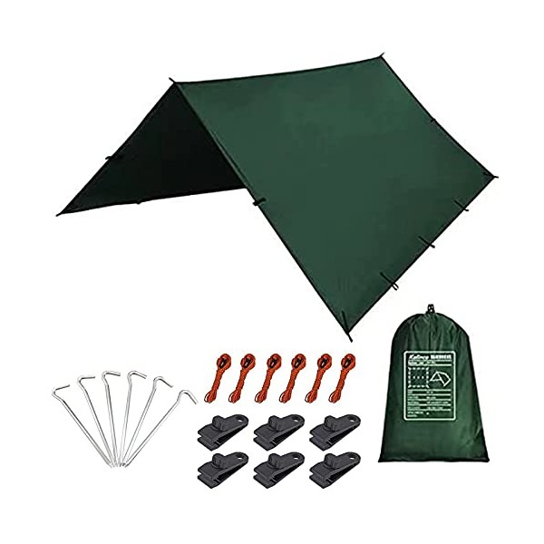 KALINCO Waterproof Camping Tarp, 10X12FT Hammock Rain Fly Tent Tarp,