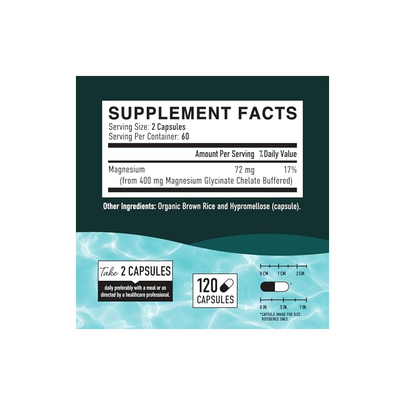 SMNutrition Glicinato de magnesio 400 mg Glicinato de magnesio quelado