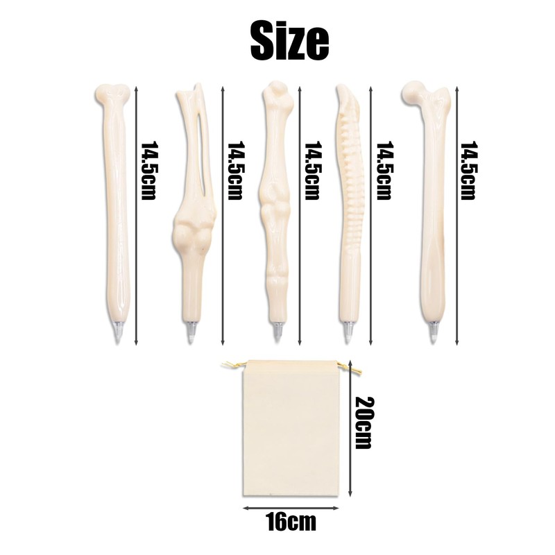 OAAO 5 Pieces Bone Ballpoint Pen Set, 1 Piece Storage