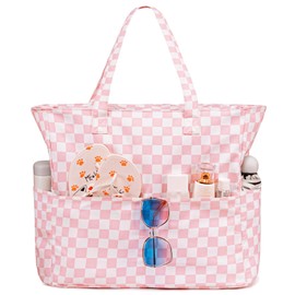 Waterproof Beach Tote Pool Bags for Women Ladies Extra Large Gym Tote Carry On Bag With Wet Compartment for Weekender Travel