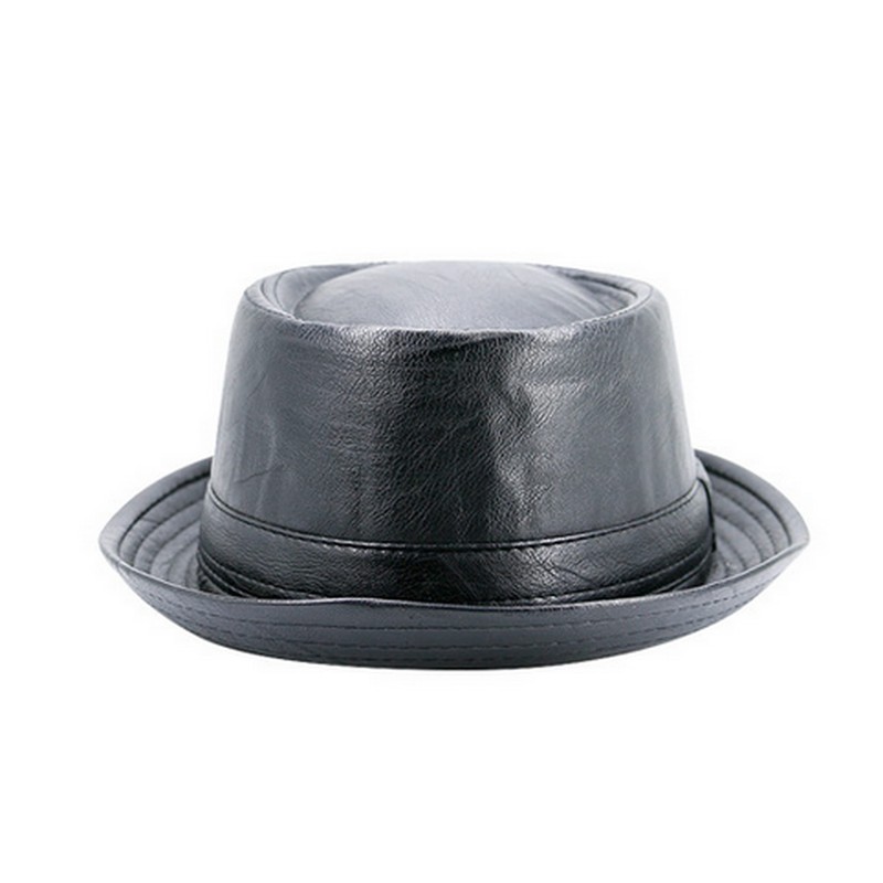 Licus Men's Roll up Pork Pie Pillbox Trilby PU Leather