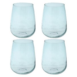 Karma Gifts, Catalina Stemless Wine Glass Teal, Set Of Four