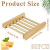 LOPYXBR 60 PCS Bamboo Soap Dish for Shower 3.3x3.5x0.7 Inch