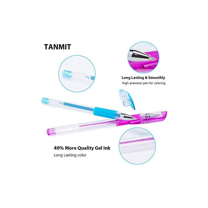TANMIT :15.02}]} Tanmit Glitter Gel Pens, 33 Colors Neon Glitter
