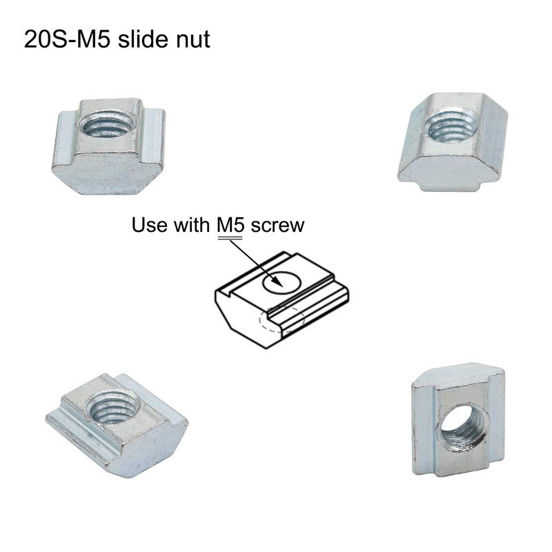40pcs M5 Slide in T Nut Tee Sliding Nut Nut