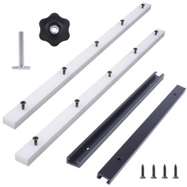 Happara Table Saw Crosscut Sled Kit with 2 UHMW Miter Bars 2 Aluminum Tracks 1 Knob and 1 Bolt along, Predrilled holes and 20 screws included For Jigs Fixtures or Miter Slots (6)