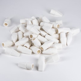 Pentel® Hi-Polymer® Eraser Caps, White, Pack of 50