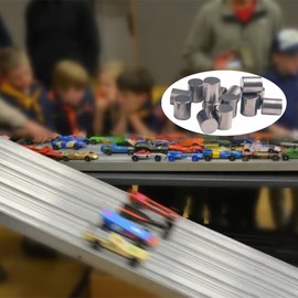MUUNN Cylindrical Tungsten Weights for Pinewood Cars Derby,Bring Your Car to The 5 oz Limit and Make The Faster Pine Derby Car,10-Pack (1/2 oz Each)
