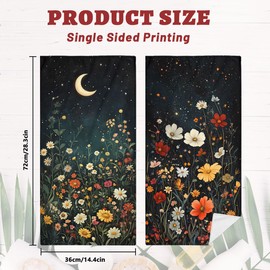 Wildflowers Bath Hand Towels Set of 2 Absorbent Crescent Thistle Yarrow Marigold Daisy Bath Hand Towels for Bathroom Home Hotel Spa Gym Yoga Nautical Beach Bathroom Decor Gifts for Women Man 14"x28"