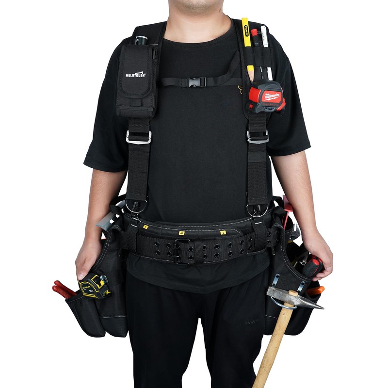 MELOTOUGH Tool Belt with Suspenders Tool Bag Supenders Framers Comb