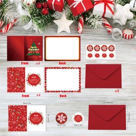 Lxyeecwang Christmas thank you card Christmas Cards 4x6 inch Merry Christmas Cards 8 pcs Christmas card with envelope and sticker,Christmas Wish Cards Christmas greeting cards for friends and family