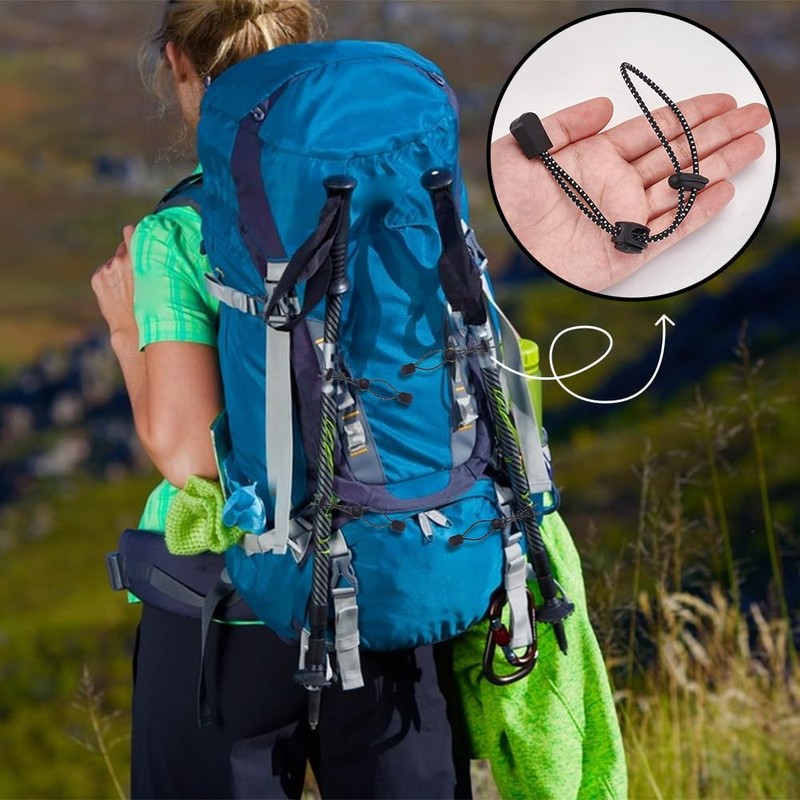 NBEADS 10 Pcs Hiking Pole Holder for Backpacks, Black Hiking
