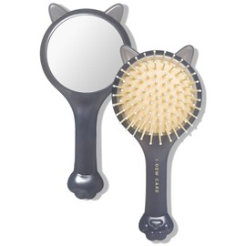I DEW CARE Tap Secret Hair Brush | Detangling Hair Brush with Mirror, Cute and Ergonomic Design, For All Hair Types - Gifts for Women, Girls