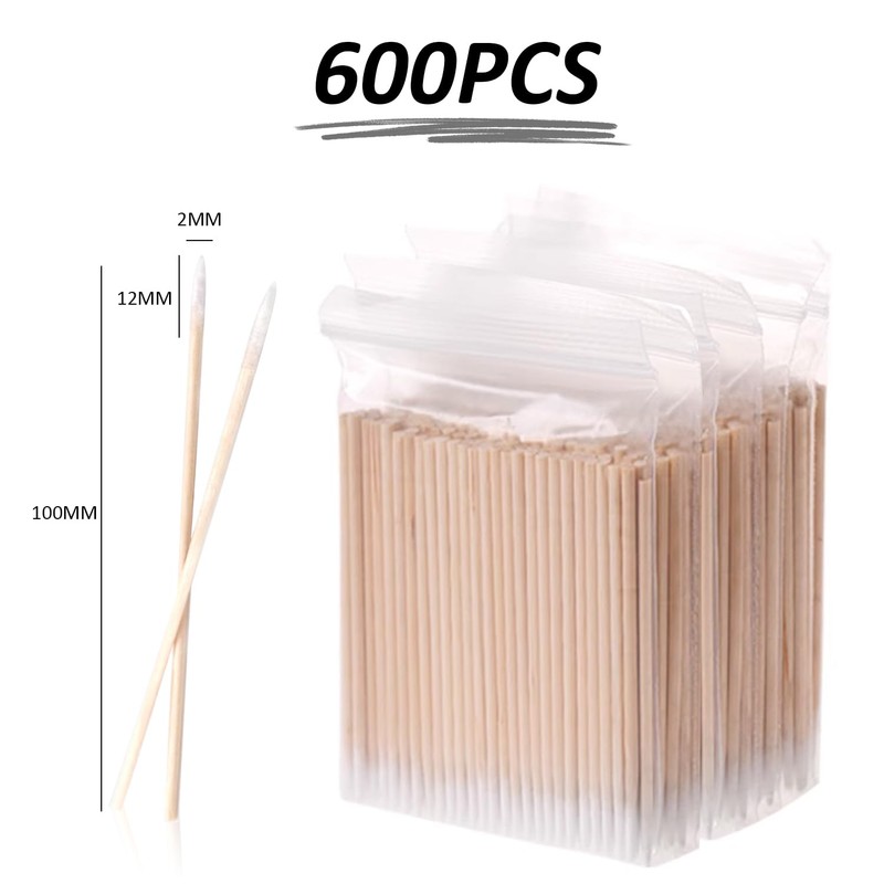 600 Pointed Cotton Swabs, Can Be Used For Tattoos, Eyebrow