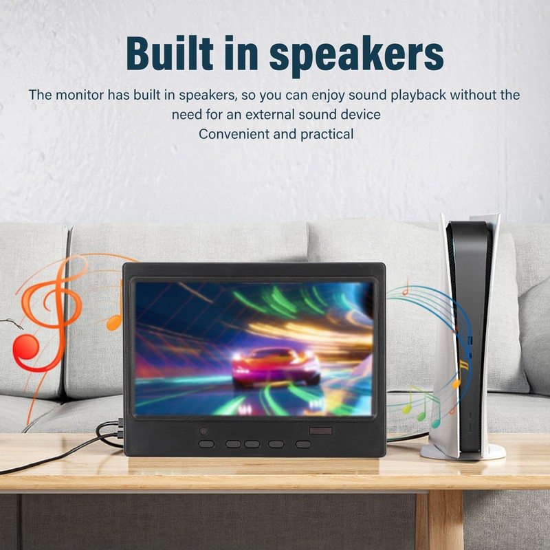 7 Inch Portable Monitor 1024x600 Supports HD Multimedia Interface VGA