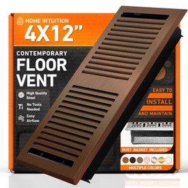 4X12 Floor Vent Covers Floor Register with Mesh Cover Trap, Heat and Air, Walkable Metal Floor Register for HVAC Duct, Contemporary, Oiled Bronze