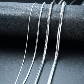 VNOX Stainless Steel Round Snake Chain Necklace for Women,3mm,Set of 4