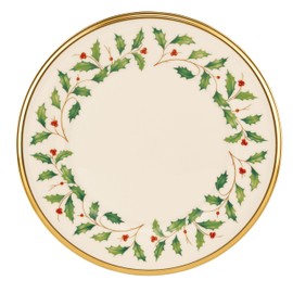 Lenox Holiday Salad Plates, Set of 4, 4 Count, Red & Green