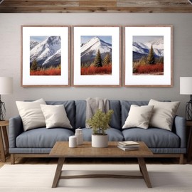 kennethan 16x20 Picture Frame Rottern Brown Set of 5, Wooden Poster Frame for Wall Mounting Display for Home, Office,Gallery,Holiday with Photos, Posters, Puzzles