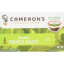 Camerons 100% Organic French Roast Single Serve Dark Roast 12 Count Box