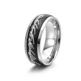 Meilord 8mm Glowing in The Dark The Lord of The Rings Ring for Men and Women Aurora Spinner Fidgety Anxiety Magic Ring Glow Ring Luminous Worry Anxious Rings,Size6-12, Metal, No Gemstone