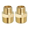 PATIKIL Solid Brass Hex Nipple Pipe Fitting Thread Adapter, 2