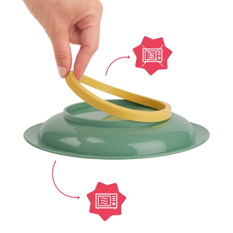 Badabulle Non-Slip Plates Set of 3 Multicoloured