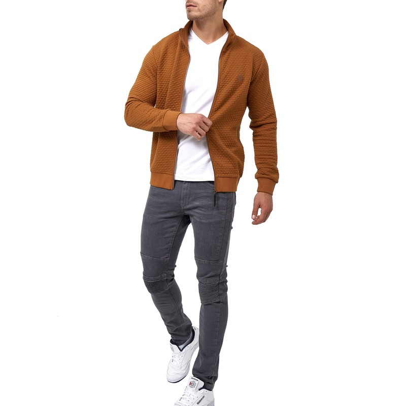 Indicode Men's Bermie Sweat Jacket with Stand-Up Collar Cardigan Men's