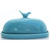 JBK Pottery Hummingbird Butter Dish - Teal (Large Capacity) Fits