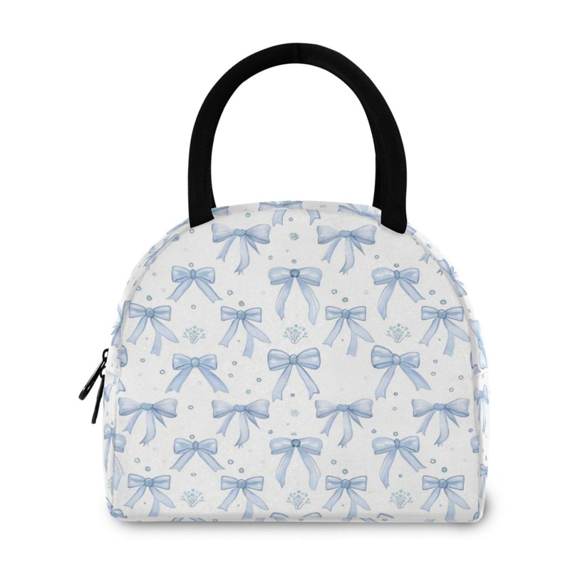 KEEPREAL Blue Bows Insulated Lunch Bag for Women & Men